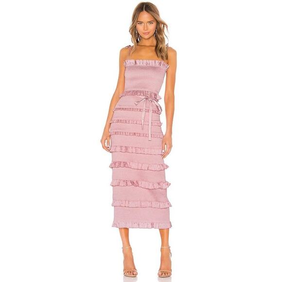 V. Chapman Dresses & Skirts - V. Chapman The Lily Midi-Length Dress Sleeveless in Pink Parfait Size 4 NWT